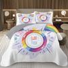 Rainbow Bedspread Queen/Full People Celebrating International Day for LGBT Community Quilt Set Colorful Rainbow Striped Coverlet