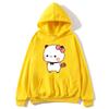 Red Flower From Panda BuBu To Bear DuDu Hoodie Cute Baby Bears Sweatshirts Couple Clothes Women's Streetwear