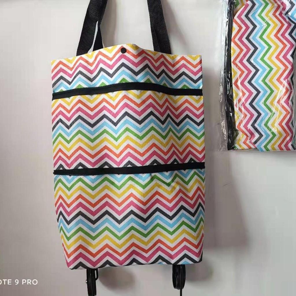 Faltbarer Polyester-Einkaufswagen mit Rädern - Tragbare Trolley-Tasche