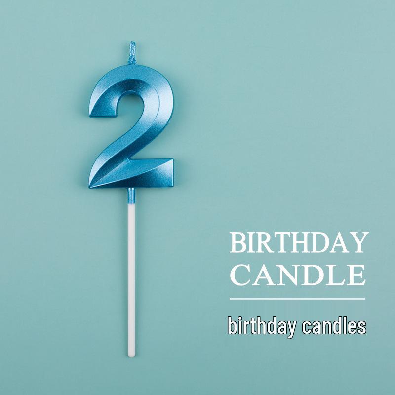 Gold and Silver Number Candles for Birthday Cakes - Pink Exquisite Design