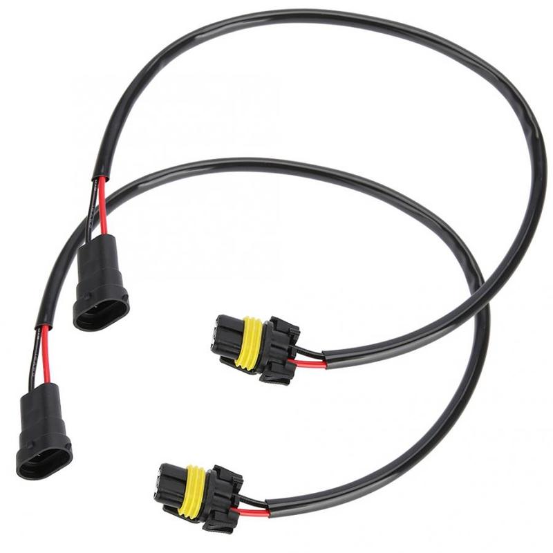 2pcs H11 Female 9006 HB4 9012 9006XS Male Headlight Fog Light Conversion Adapter Connector Cable Sockets Wire Harness