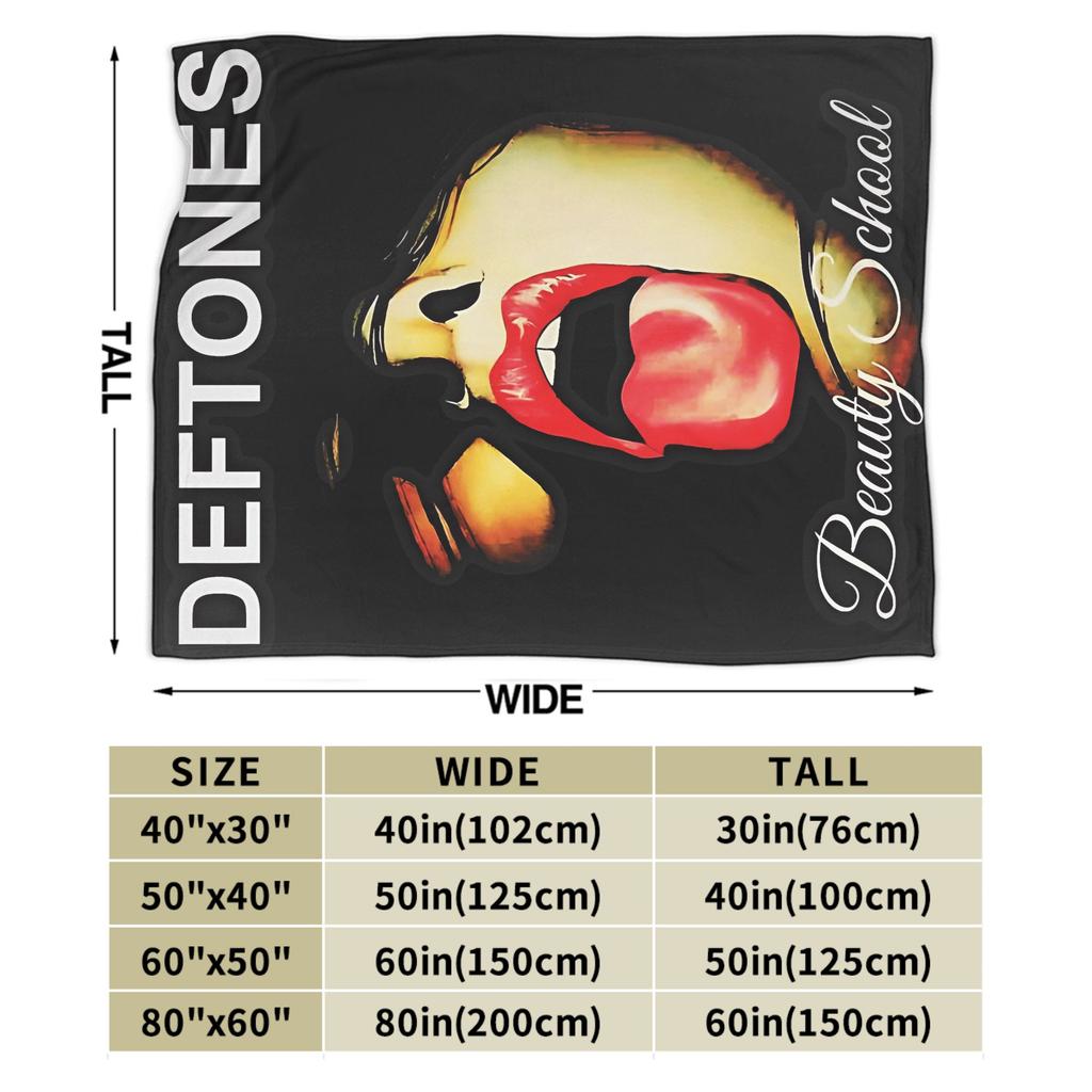 D-Deftoness Nu Metal Throw Blanket Super Soft Flannel For Kids Adult Airplane Travel Living Room Street Trend Sofa Bed Cover