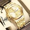 POEDAGAR Top Business Men Wristwatch Luminous Waterproof Stainless Steel Square Male Clock Week Date Quartz Casual Men's Watches
