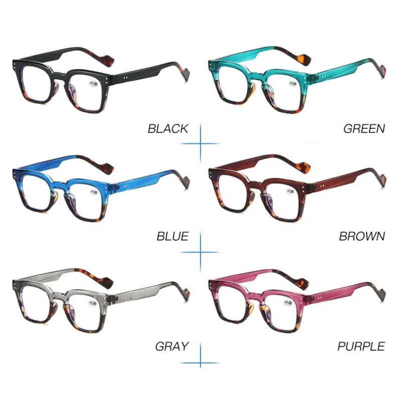 Stylish Square Frame Reading Glasses Luxury Design Anti Blue Light Eyewear Trend Men Women Presbyopia Eyeglasses Unisex To+4.0