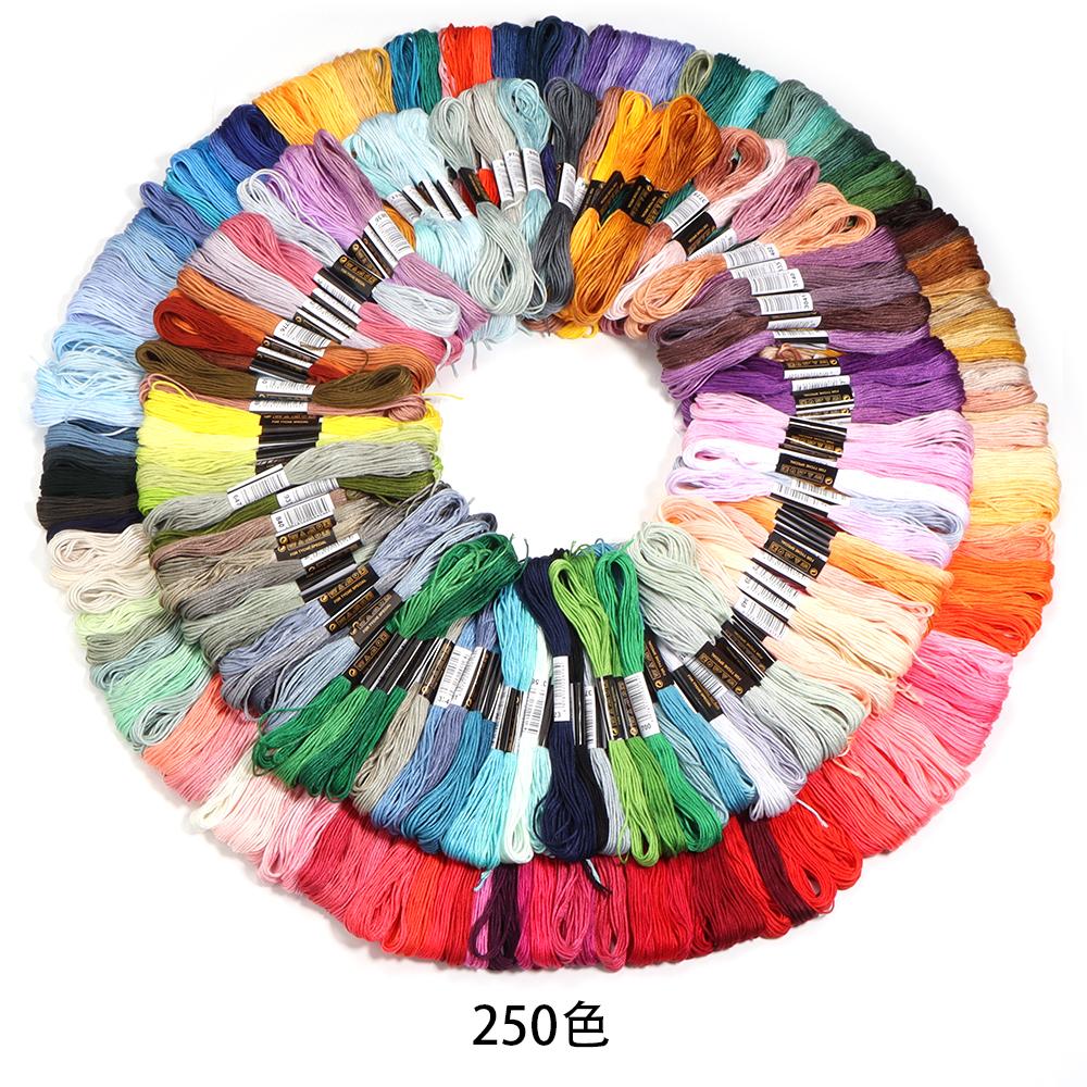 12-447 stuks/partij Gemengde Kleuren Borduur garens Polyester Kruissteek Garens Voor Handbreien Handwerk Naaiben Benodigdheden Groothandel