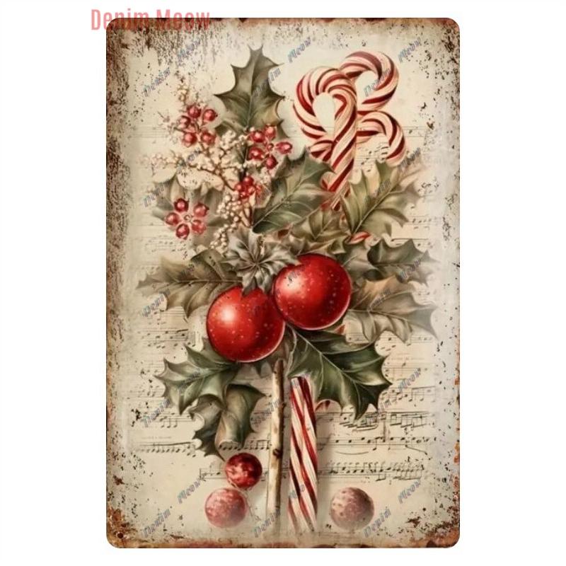 Vintage Merry Christmas Metal Tin Sign, Retro What A Wonderful World Girl, Wall Poster Jingling Bell, Home Decoration, WY297