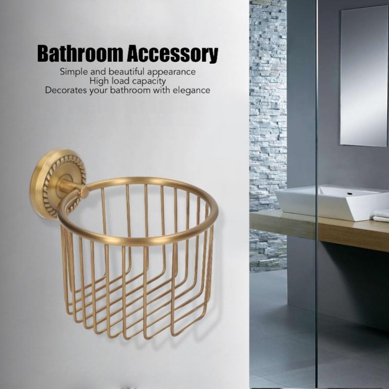 Hollow Out Toilet Paper Holder Antique Rust Proof Wall Mounted Tissue Roll Basket Rack For Bathroom