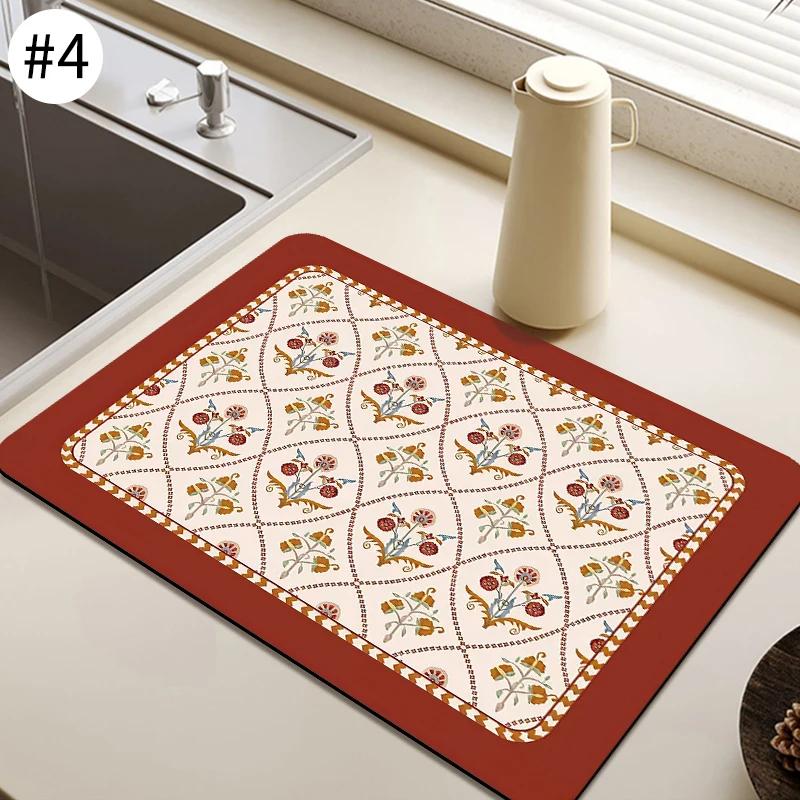 Coffee Mat Super Absorbent Dish Drying Mat Large Dish Drying Mats for Kitchen Counter Non-slip Drain Pad Coffee Bar Accessories