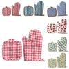 2 pcs Heat-Resistant Microwave Mitten Cotton Lining Insulated Glove  Household