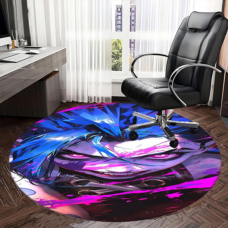 Blue Haired Character,JINX Chair mat Round Rug Office carpet, Non slip, Suitable for Living Rooms, Bedrooms Decor.1205413a