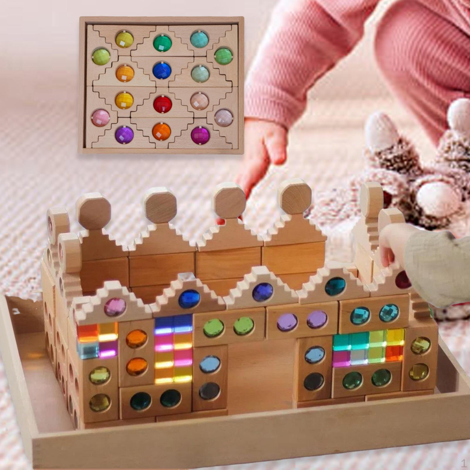 

Набор радужных строительных блоков, игра на укладку, рождественские подарки, деревянная пирамидка для раннего развития