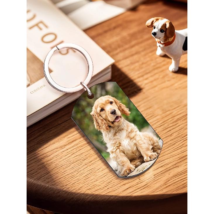 Personalized Pet Photo Keychain Custom Dog Memorial Gift Pet Loss Keepsake for Dog Lovers Anniversary Christmas Gift