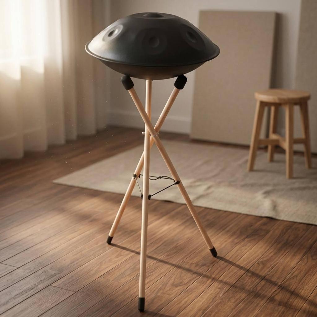Folding Wooden Handpan Stand Foldable Stable Support
