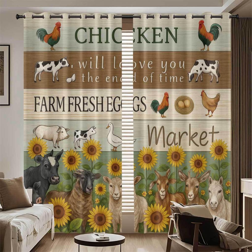 Individuelle Sonnenblumen Verdunkelungsvorhänge - Hochpräziser Digitaldruck, Verdicktes Polyester, Sonnenschutz