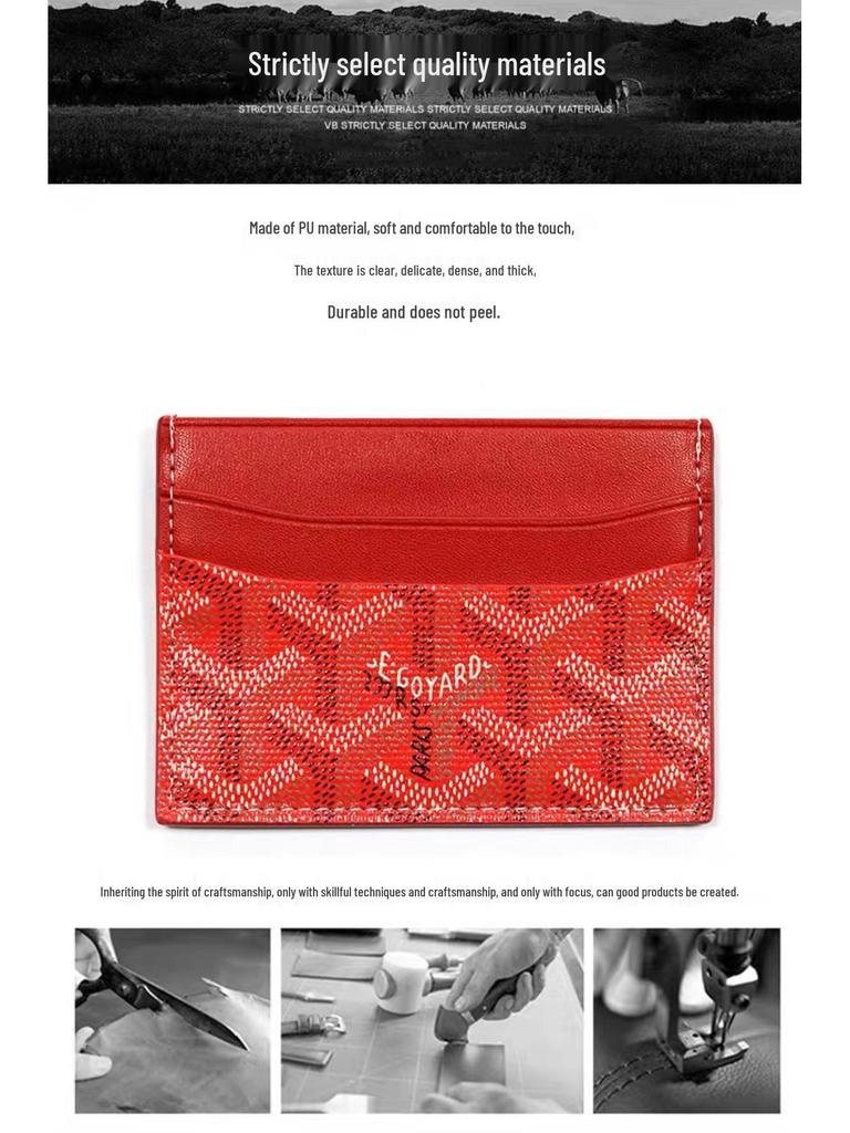 Goyard Goya Mały Wizytownik: Ultracienki portfel na karty z nadrukiem w pepitkę dla kobiet