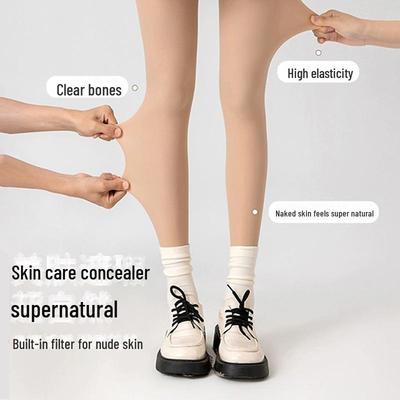 Flesh-Toned Nude Velvet-Lined Thickened Leggings and Pantyhose for Women