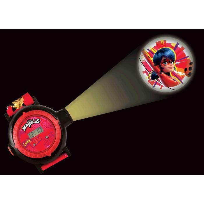 Digitale horloge voor kinderen - lexibook - miraculous - projectie van 20 afbeeldingen - verstelbare band - rood