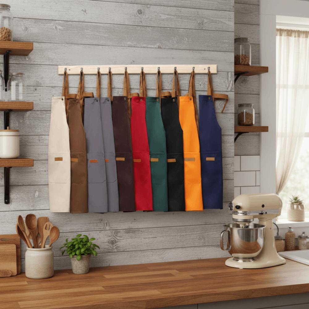 Solid Color Kitchen Apron Oil Resistant Cleaning Apron Waterproof Apron  Restaurant