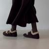 Fall/Winter New Style Retro Round-Toe Fleece Thick-Tread High-Heeled Shoes for Women