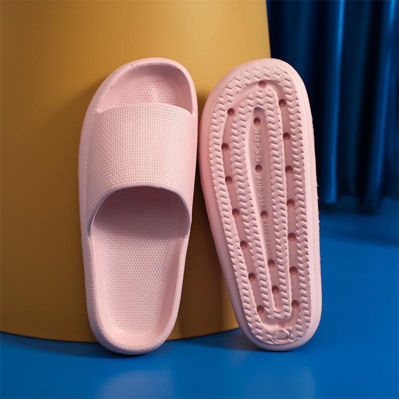 Cool slippers women's summer home non-slip bathroom bath couple eva deodorant soft bottom stepping on shit feeling women's slippers