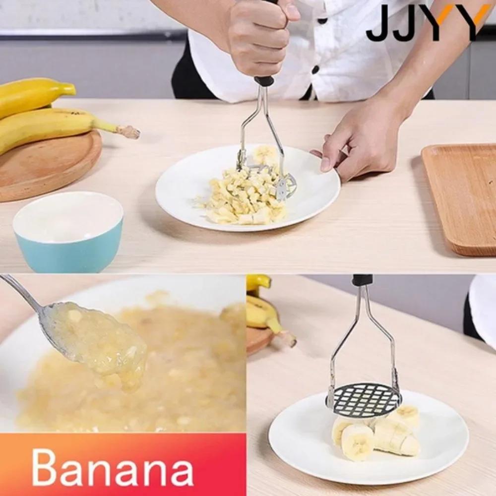 Manual Potato Masher Stainless Steel Vegetable Crusher Garlic Press for Kitchen Cooking Tools Fruit Masher