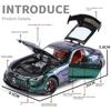 Simulation 1:24 Benz AMG-GT Super Car Model with Sound and Light Collection Diecast Miniature Voiture Home Decor Boy Car Toy
