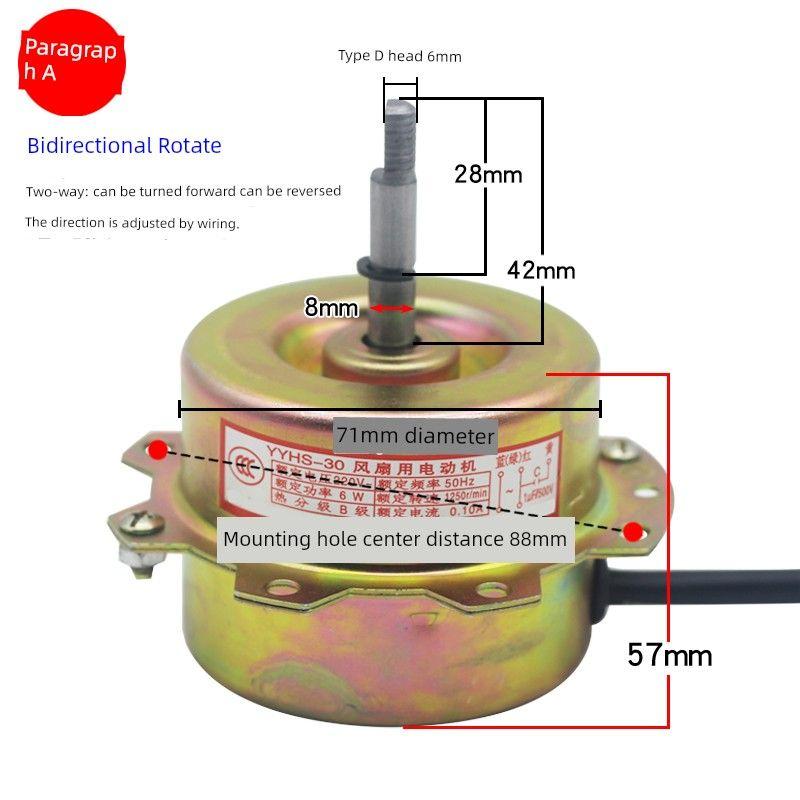 Motore ScaldaBagno YYHS-30/40 Motore Ventilatore da Soffitto Integrato Fili di Rame Neutri Motore con Cuscinetti a Sfera