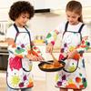 Kids Cooking Apron Adjustable Bib With Sleeves Paint Apron For Kids For Boys Girls Ages 2-12 Baking Cooking Classroom Home