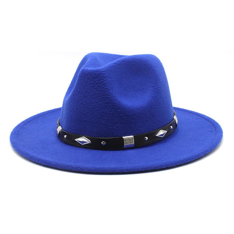 Rivet Accessories Top Hat Men'S And Women'S Wool Hat British Retro Outdoor Big Edge Flat-Brimmed Jazz Hat