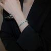 Elegant French Retro Geometric Zircon Oval Bracelet - Luxurious Fashion Jewelry