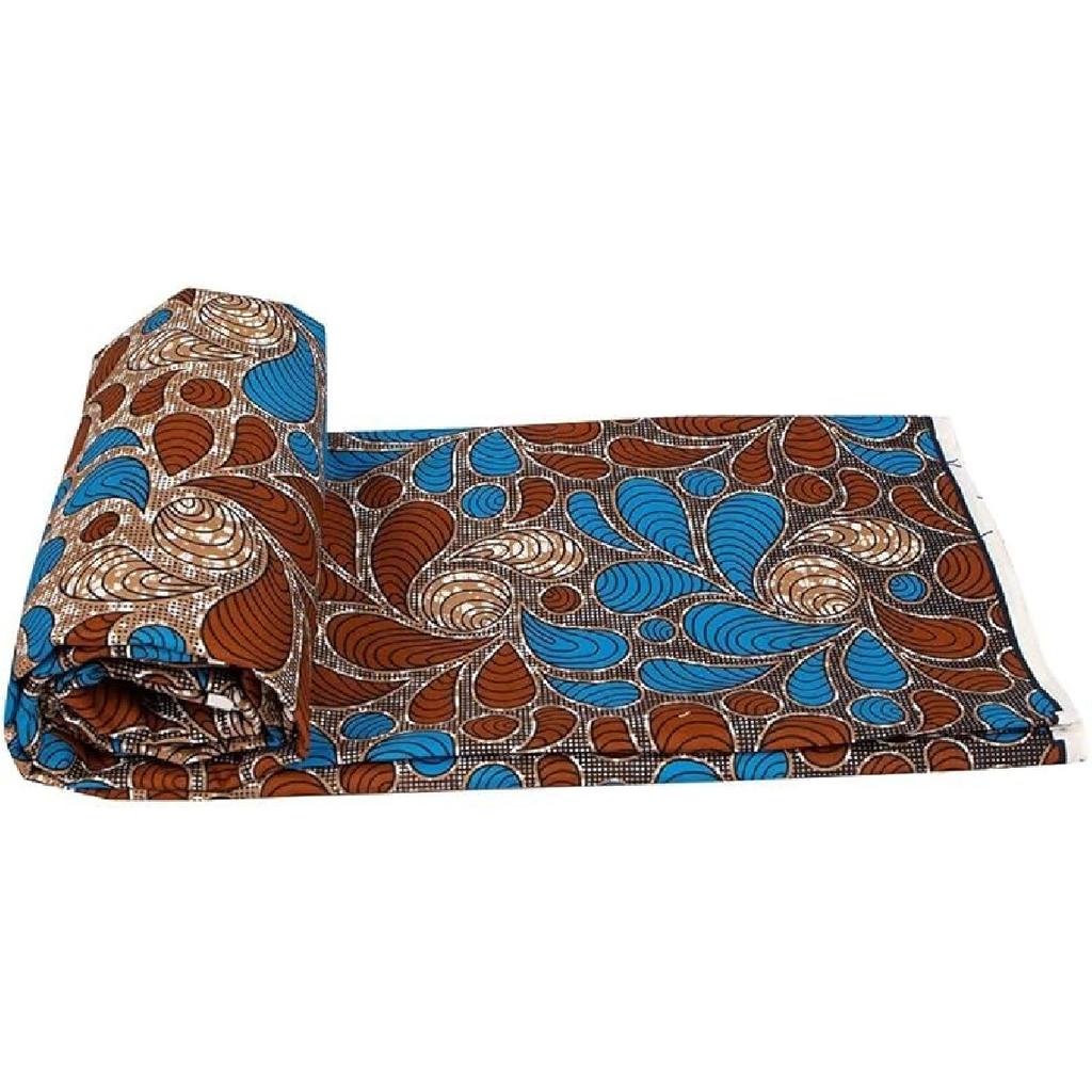 African Print Polyester Fabric Ankara Wax Tissu DIY Party Dress Sewing Material by 6 Yards