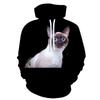 Autumn Cute Cat Pattern 3D Printed Hoodies Fashionable Casual Sports Long Sleeved Men's Hooded Sweatshirts
