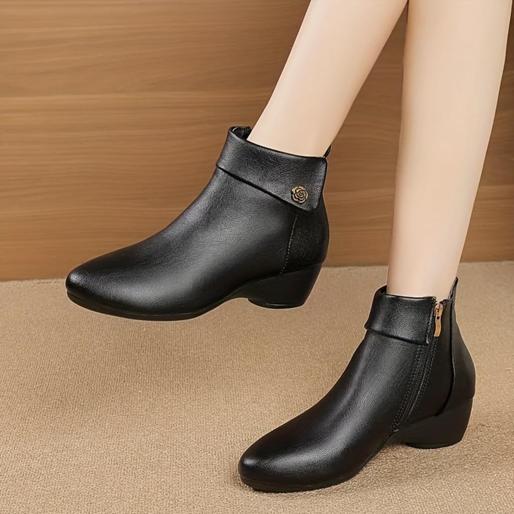 Retro Style Solid Color Elegant and Beautiful Fashion Short Boots,comfortable and Fashionable for All Seasons,versatile Short Boots,fashion Short Boot