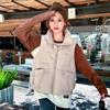 Down cotton vest women's cotton jacket vest thickened warm jacket sleeveless cotton vest vest women's cotton jacket