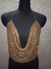 European & American Fashion Rhinestone Chain Strap Deep V Backless Crop Top