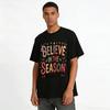 Believe In The Season Magic Print Christmas Holiday Casual Tee Pure Cotton T-shirt