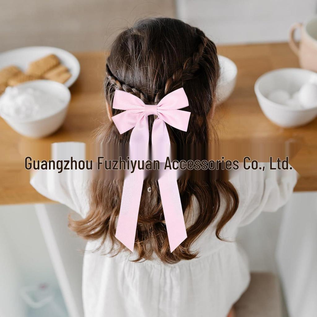 Satin Bow Hair Clip for Women - Elegant Ribbon Hairpin Accessory