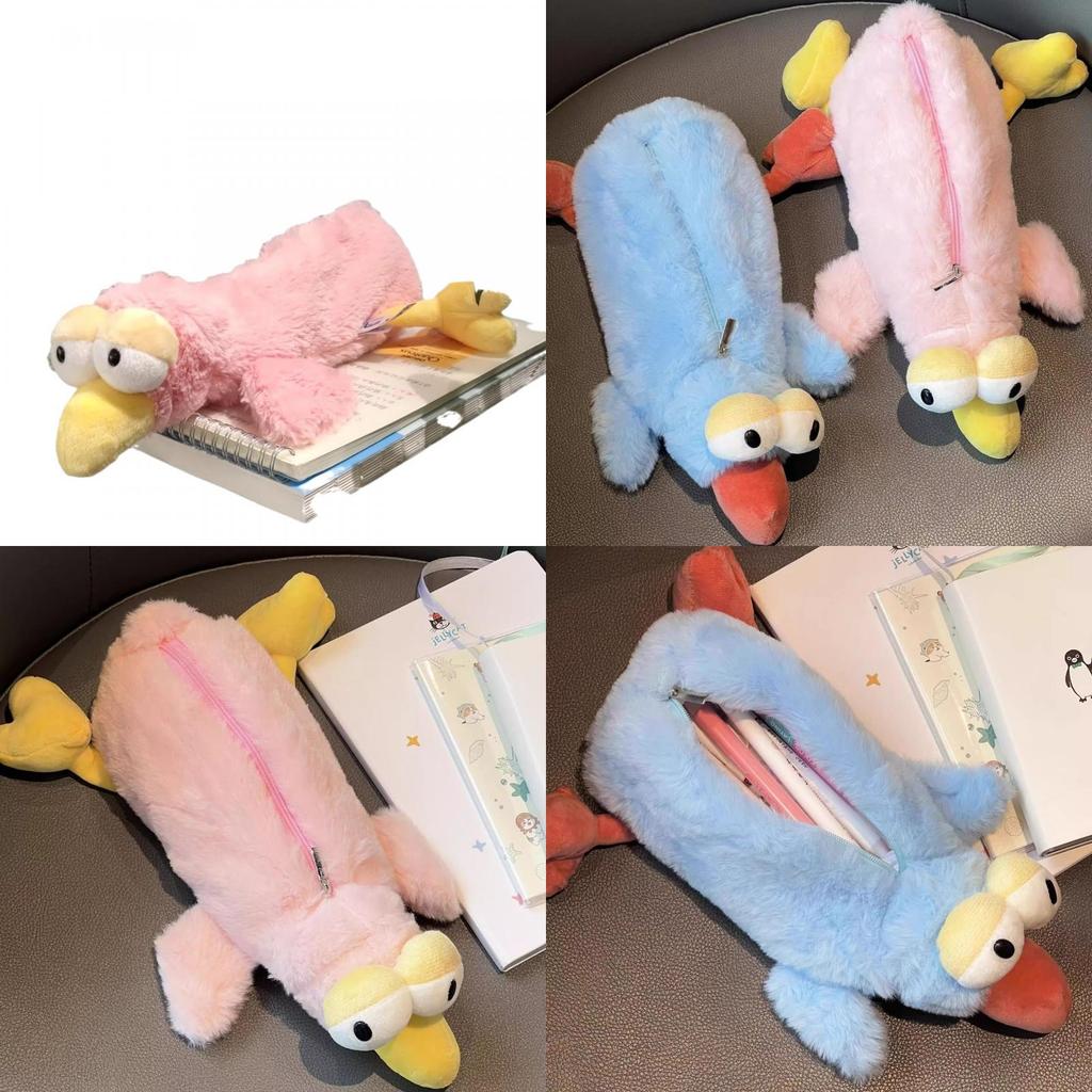 Bird Robin Plush Pencil Case With Soft Fabric For Students And School Supplies