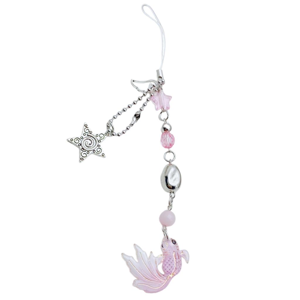 Fashionable Handmade Five Pointed Star Fish Bead Phone Ornament Vibranting Sturdy Acrylics Elegant Color for Adults