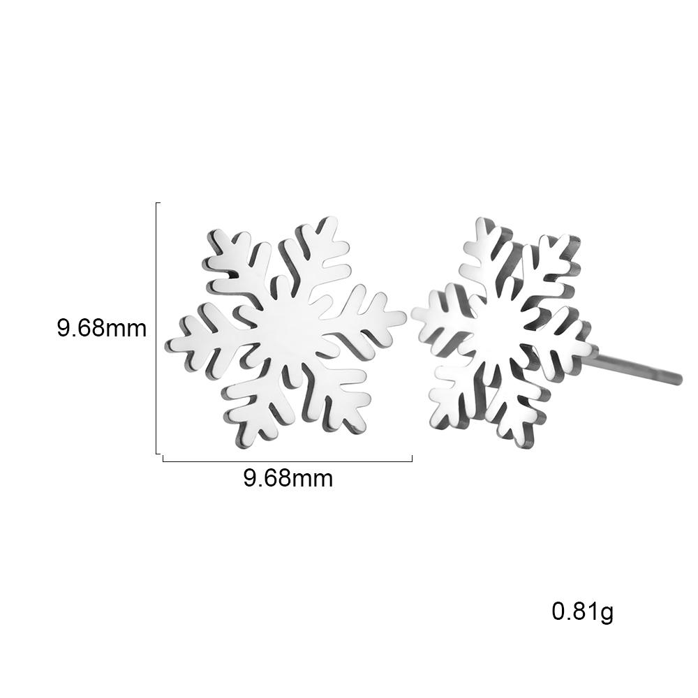 

Snowflake Earings Winter Snow Flower Stud Earrings for Women Stainless Steel Simple Jewelry Ear Piercing Earring Christmas Gifts