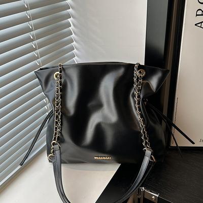 Borsa a Catena di Grande Capacità, Borsa a Secchiello di Alta Gamma, Borsa alla Moda da Donna, Borsa a Spalla Singola, Borsa a Tracolla da Pendolare