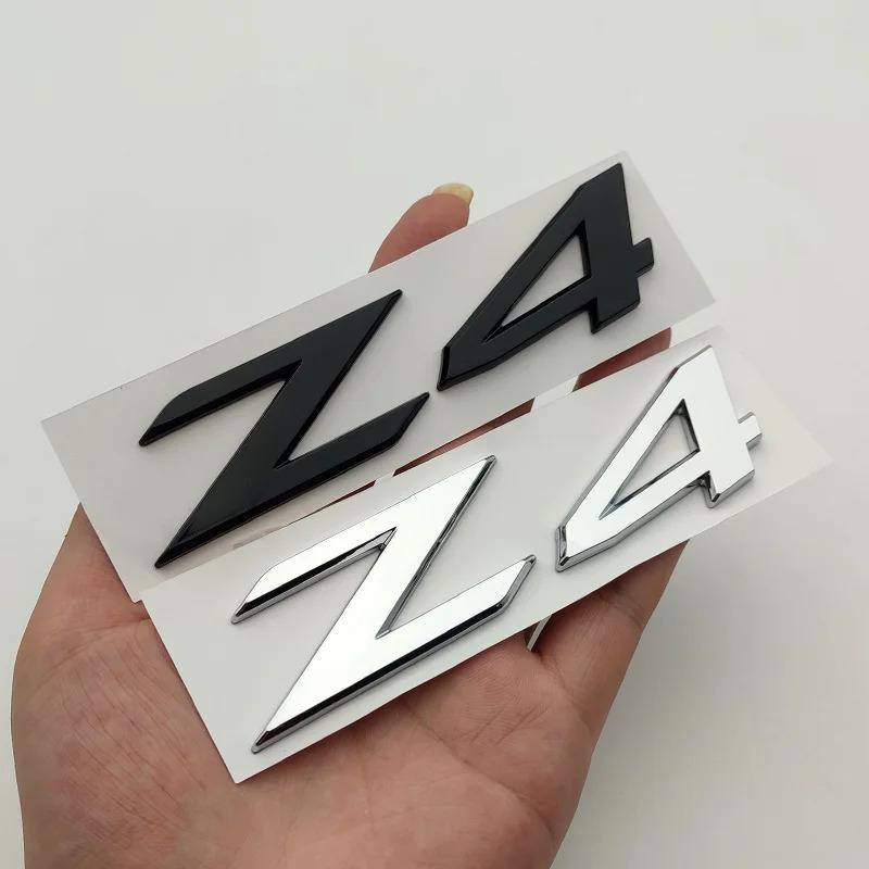 Insignia Cromada Negra ABS 3D Letras Z4 Placa de Nombre Pegatina Insignia Maletero Coche Para BMW Z4 E85 E89 Accesorios