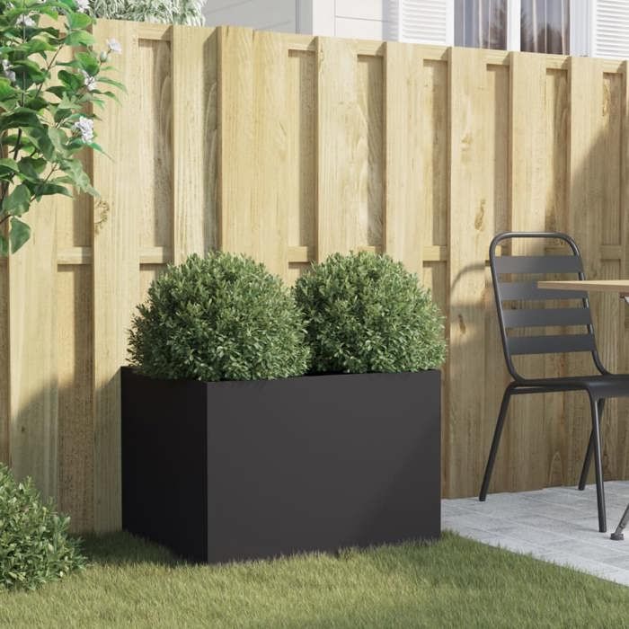 VidaXL Jardinière, Bac à Fleurs, Pot de Plantes, Boîte à Fleurs, Jardinière Surélevée de Jardin Patio Terrasse, Noir 841601