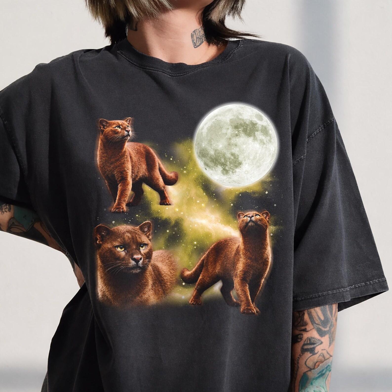 Vintage Jaguarundi Wolf Moon Comfort Colors Tee, Big Cat Graphic Shirt XL