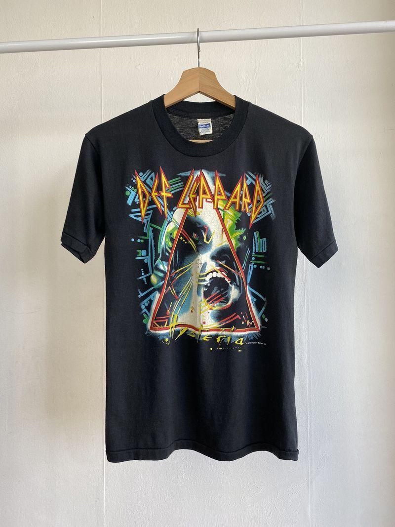 1987 Def Leppard Hysteria Tour Band Black Unisex Tshirt Reprint S5XL KH6431 S