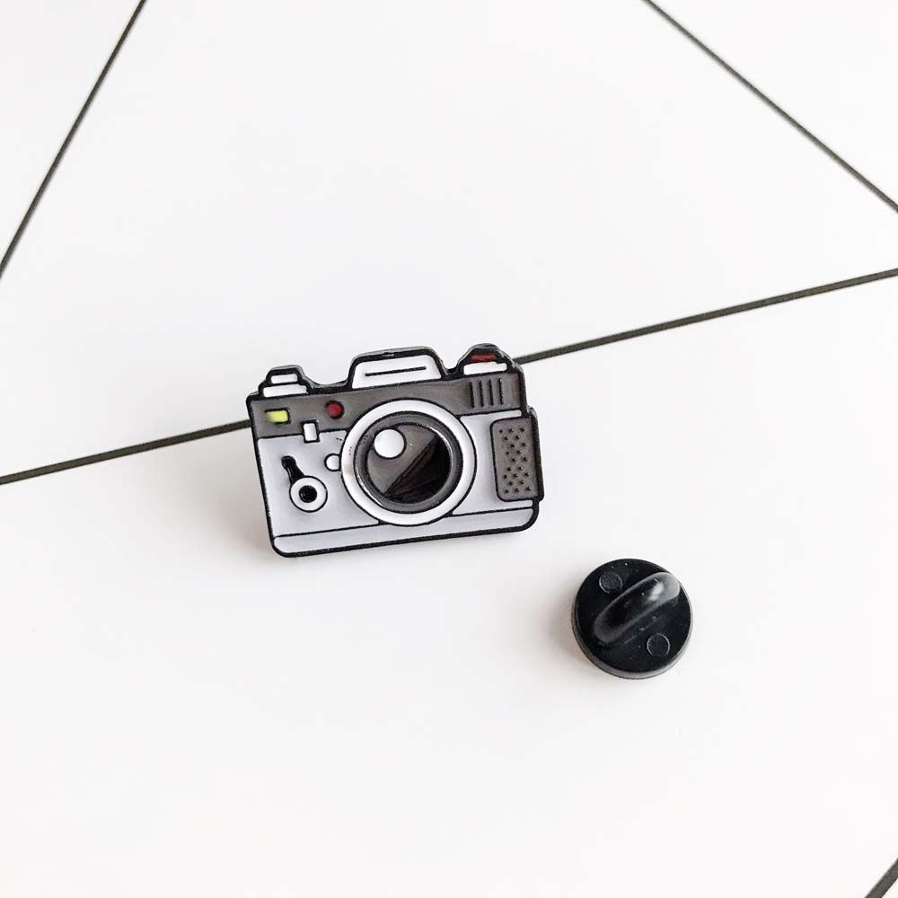 Women Kids Enamel Metal Photography Digital Camera Accessories Jewelry Brooches Pins Badges Lapel