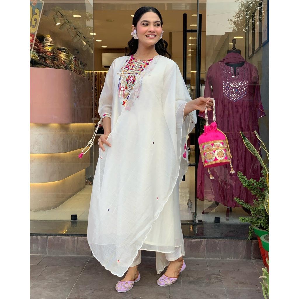 Wunderschönes Indisches Damen Kurti Salwar Anzug Bollywood Partykleidung Kurta Hose Dupatta VFP-1795a