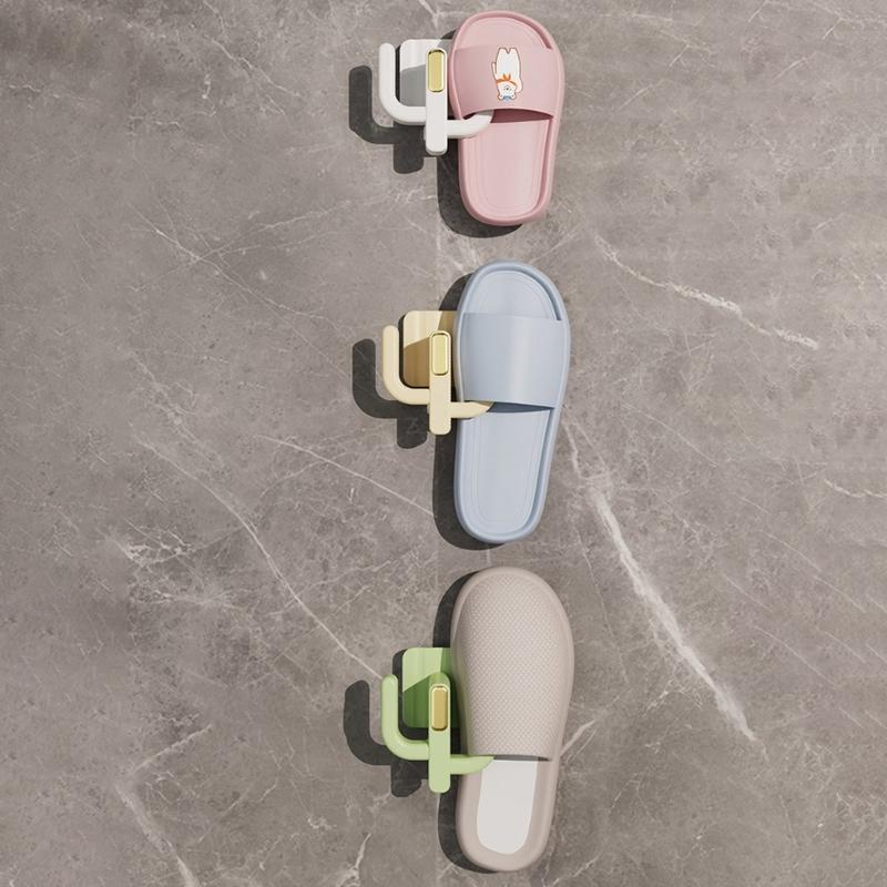 Practice Wall Mounted Euphorbia Shoe Shelf Adhesive Bathroom Storage Planner for Drying Flipflops