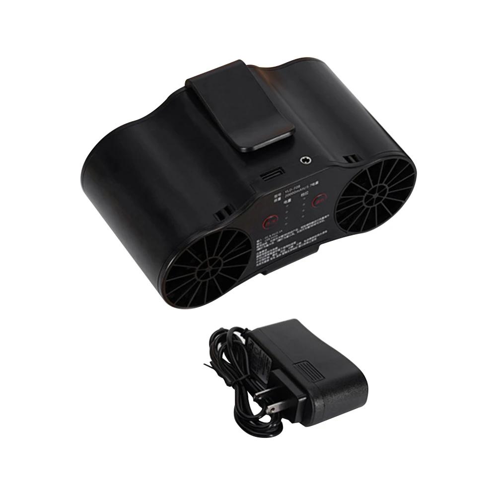 

Портативный электрический вентилятор-охладитель с 4 скоростями, 20000 мАч, подвесной вентилятор с двумя выходами воздуха, мощный поток воздуха для работы на стройплощадке/ферме/путешествий/рыбалки