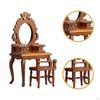 Miniature Makeup Furniture Set Dollhouse 1/12 for Living Room Workmanship Wooden Vintage
